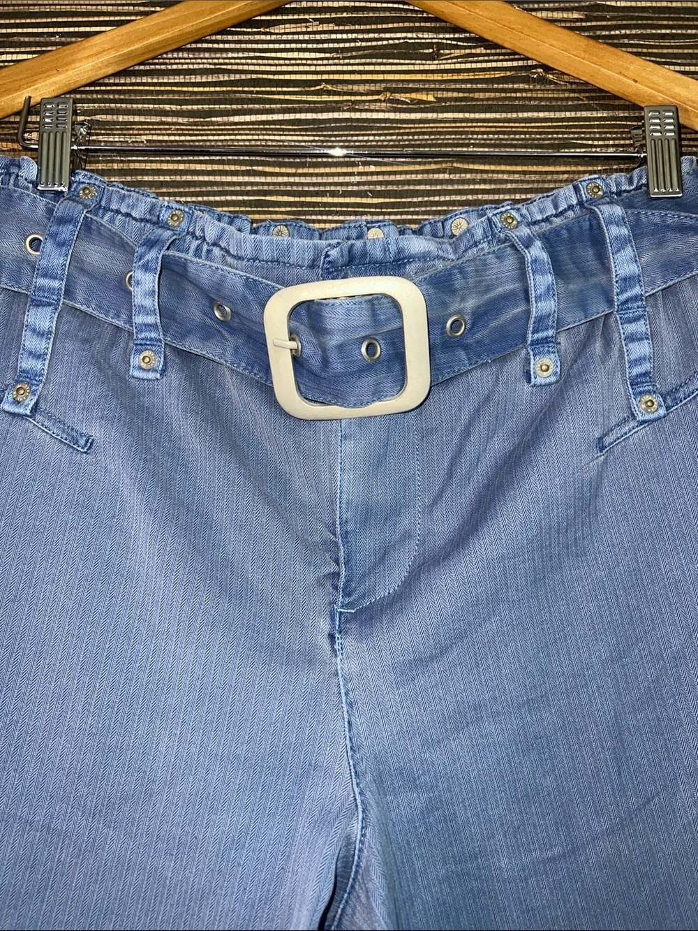 FREE PEOPLE We The Free Sloane Belted Pants Blue-Topaz Small - Picture 6 of 17